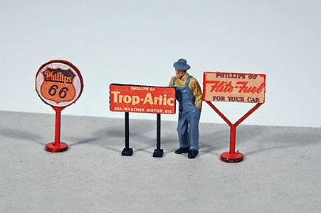Vintage Gas Station Curb Signs -- Phillips 66 pkg(3)