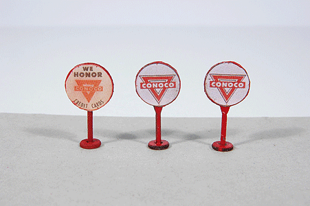 Vintage Gas Station Curb Signs -- Conoco pkg(3)