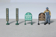Vintage Gas Station Curb Signs -- Quaker State pkg(4)