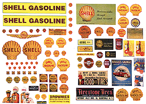 Posters/Signs Kits -- Vintage Gas Station Signs Shell 1940s-1950s