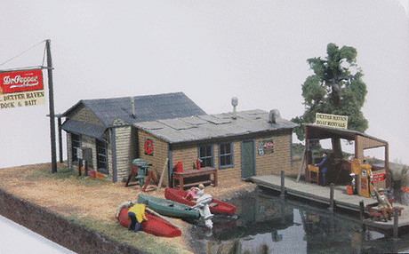 C.K. Dexter Haven Dock & Bait - Kit (Laser-Cut Wood) -- 4-3/4 x 4-1/2 x 1-7/8"  12.1 x 10.4 x 4.8cm