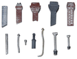 Unfinished Detail Set -- Stovepipes and Chimneys pkg(12)