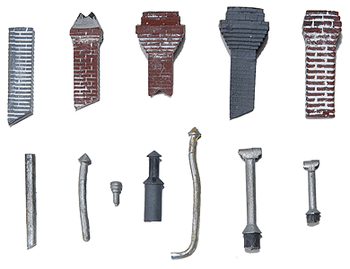 Unfinished Detail Set -- Stovepipes and Chimneys pkg(12)