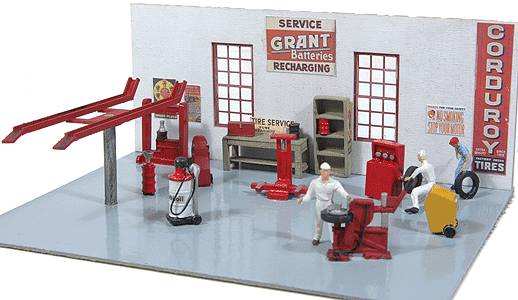 Gas Station Interior Equipment & Tool Detail Set -- Unpainted pkg(16)