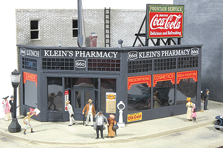 Klein's Pharmacy -- Laser-Cut Wood Kit - 5-3/4 x 3-3/8"  14.1 x 8.6cm