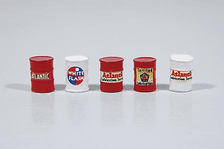 Custom Oil Barrels, pkg(5) -- Atlantic (red, white)