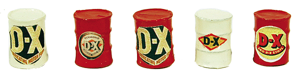 Custom Oil Barrel pkg(5) -- DX (red, cream)