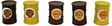 Custom Oil Barrel pkg(5) -- Shell Oil Company (yellow, red)