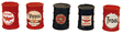 Custom Oil Barrel pkg(5) -- Flying "A" (Flat Red, black)