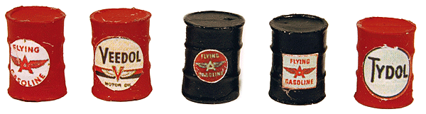 Custom Oil Barrel pkg(5) -- Flying "A" (Flat Red, black)