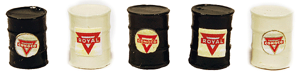 Custom Oil Barrel pkg(5) -- Conoco (ivory, green)