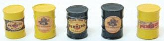 Custom Oil Barrels -- Pennzoil (black, yellow) pkg(5)