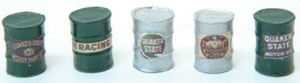 Custom Oil Barrels -- Quaker State (silver, green) pkg(5)
