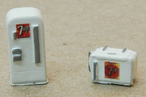 Custom Soda Machine Set -- 7Up (1 Upright, 1 Chest Style)