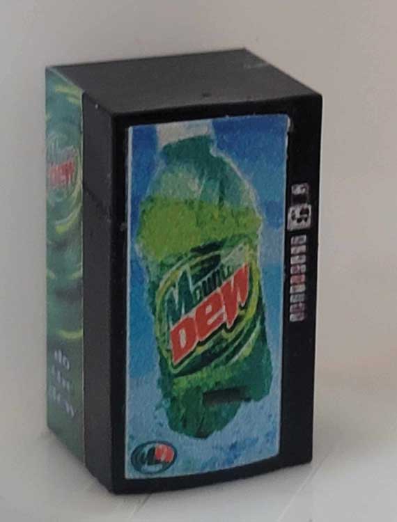 Modern Soda Machine - Assembled 3D Print - Lighted -- Mountain Dew 12V