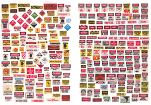 Signs/Posters -- Danger & Warning Signs (250 Signs)