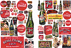 Signs/Posters -- Vintage Soft Drink 1930s-1960s (72 Signs)