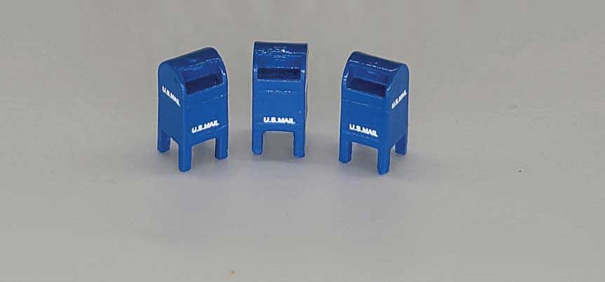 Post-1955 Custom U.S. Street Mailbox -- Blue pkg(3)