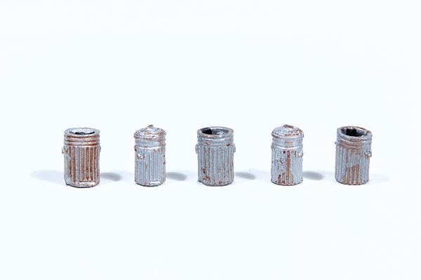 Custom Garbage Cans -- Painted & Rusted pkg(5)