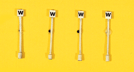 Custom Railroad Right-of-Way Signs -- Modern Whistle Post pkg(4)