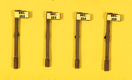 Custom Railroad Right-of-Way Signs -- Section Sign Set - Pole Style pkg(4)