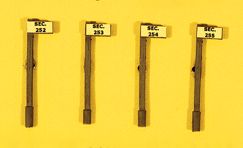 Custom Railroad Right-of-Way Signs -- Section Sign Set - Pole Style pkg(4)