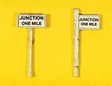 Custom Railroad Right-of-Way Signs -- Junction One Mile pkg(2)