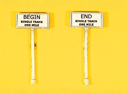 Custom Railroad Right-of-Way Signs -- Begin/End Single Track pkg(2)