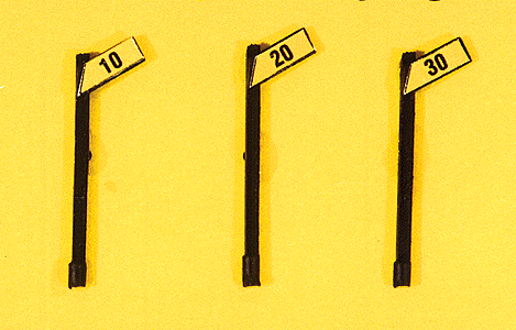 Custom Railroad Right-of-Way Signs -- Slow Speed Signs 10, 20 & 30MPH - Angled Style pkg(3)