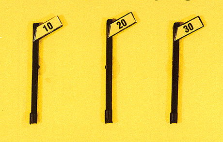Custom Railroad Right-of-Way Signs -- Slow Speed Signs 10, 20 & 30MPH - Angled Style pkg(3)