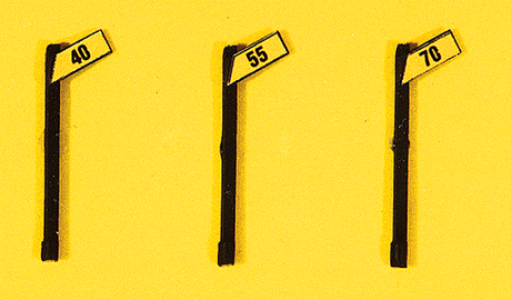 Custom Railroad Right-of-Way Signs -- High Speed Signs 40, 55 & 70MPH - Angled Style pkg(3)