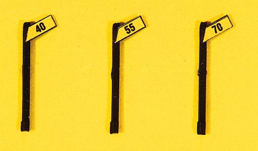 Custom Railroad Right-of-Way Signs -- High Speed Signs 40, 55 & 70MPH - Angled Style pkg(3)