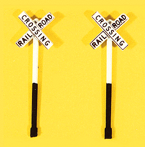 Custom Deluxe Railroad Crossbucks -- Two-Tone pkg(2)