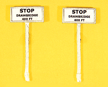 Custom Railroad Right-of-Way Signs -- Stop Drawbridge 400 Feet pkg(2)