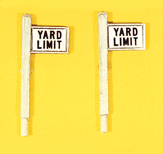 Custom Railroad Right-of-Way Signs -- Yard Limit pkg(2)