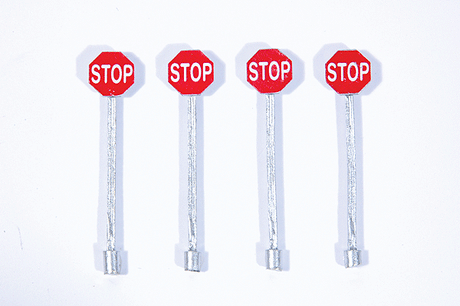 Custom Railroad Right-of-Way Signs -- Stop Sign (red) pkg(4)