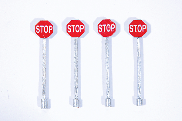 Custom Railroad Right-of-Way Signs -- Stop Sign (red) pkg(4)