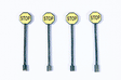 Custom Railroad Right-of-Way Signs -- Stop Sign (yellow, Pre-1958) pkg(4)