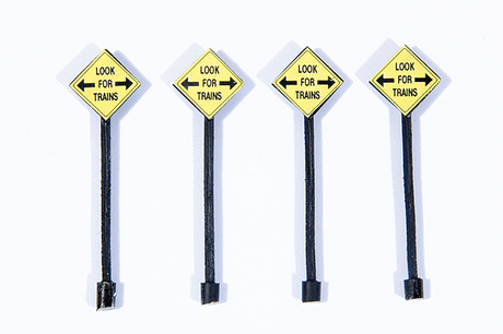 Custom Railroad Right-of-Way Signs -- Look for Trains pkg(4)