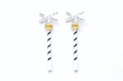 Crossbucks -- Painted (Striped Mast w/Stop Sign) pkg(2)