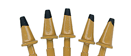 Custom Highway Cones -- 1950s (Mustard Yellow w/Black Tops) pkg(5)
