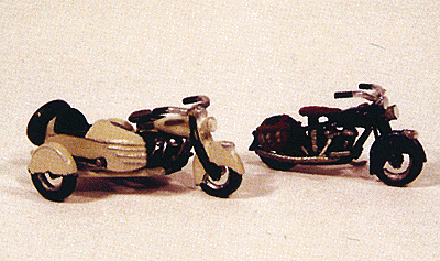 Motorcycles - Classic 1947 Model 2-Pack -- 1 w/Saddlebags, 1 w/Sidecar