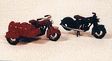 Motorcycles - Classic 1947 Model 2-Pack -- 1 Stock, 1 w/Fuel Tank Sidecar