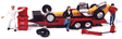 Vintage Dragster - Unpainted Metal Kit -- With Trailer, Tools & Accessories
