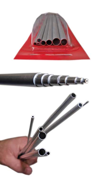Telescopic Tubing Pack - 12" Long x .014" -- Aluminum 1/16 to 9/32" O.D., 8 Pieces