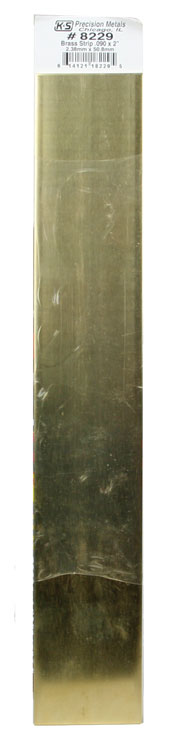 Brass Strip -- 12 x 2"  300 x 50.8mm, .093"  2.36mm Thick