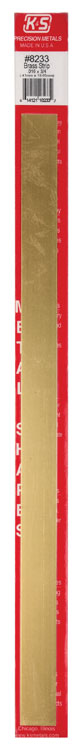 Brass Strip -- 12 x 3/4"  300 x 19.05mm, .016"  .41mm Thick