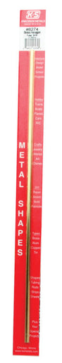 Hexagonal Brass Tube - 12" 30cm Long -- 3/16"   4.76mm OD