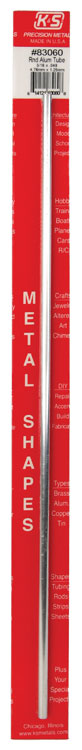 Aluminum Tube - 12"  30cm Long -- 3/16"   4.76mm OD .049"  1.25mm Thick Wall