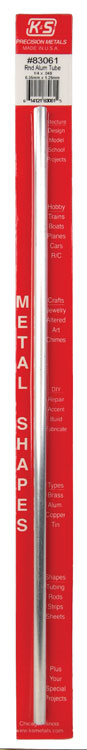 Aluminum Tube - 12"  30cm Long -- 1/4"  6.35mm OD .049"  1.25mm Thick Wall
